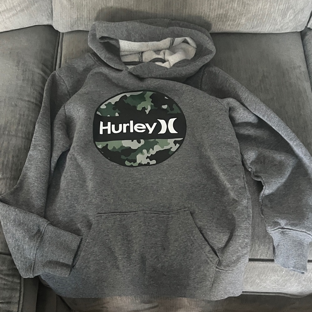 Hurley Dark Gray Hoodie with Camo Accent